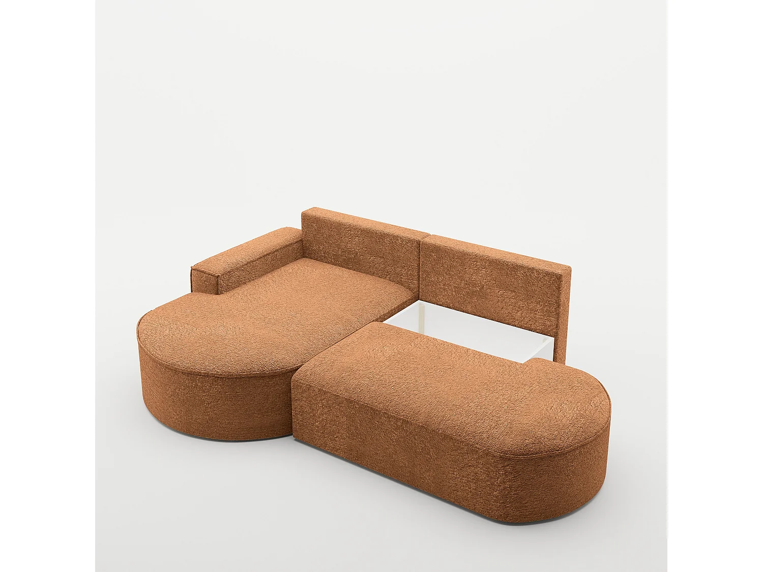 Canapé d'angle Modena Pro - confort et style dans un design moderne tissu Arena Orange Gauche