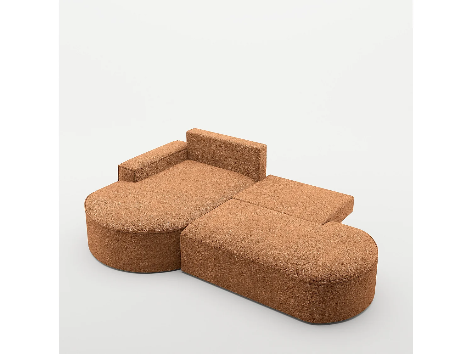 Canapé d'angle Modena Pro - confort et style dans un design moderne tissu Arena Orange Gauche