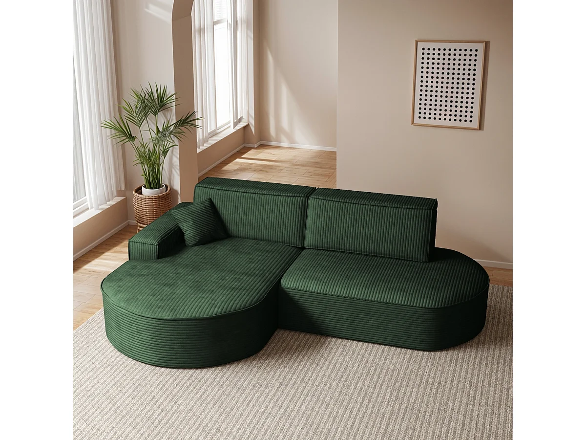 Ecksofa Modena Pro - Komfort und Stil in modernem Design stoff Poso Grün Links