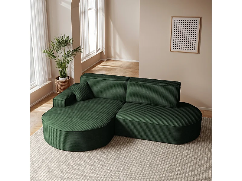 Hoekbank Modena Pro - comfort en stijl in een moderne designstof Poso Green Links