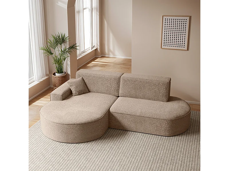Ecksofa Modena Pro - Komfort und Stil in modernem Design stoff Arena Dunkelbeige Links