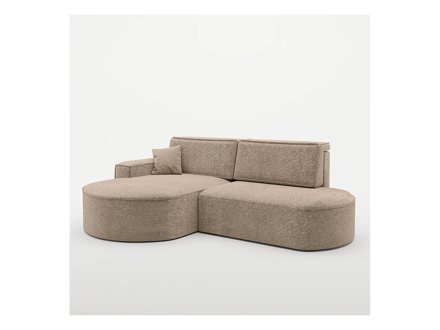Canapé d'angle Modena Pro - confort et style dans un design moderne tissu Arena Dark Beige Left