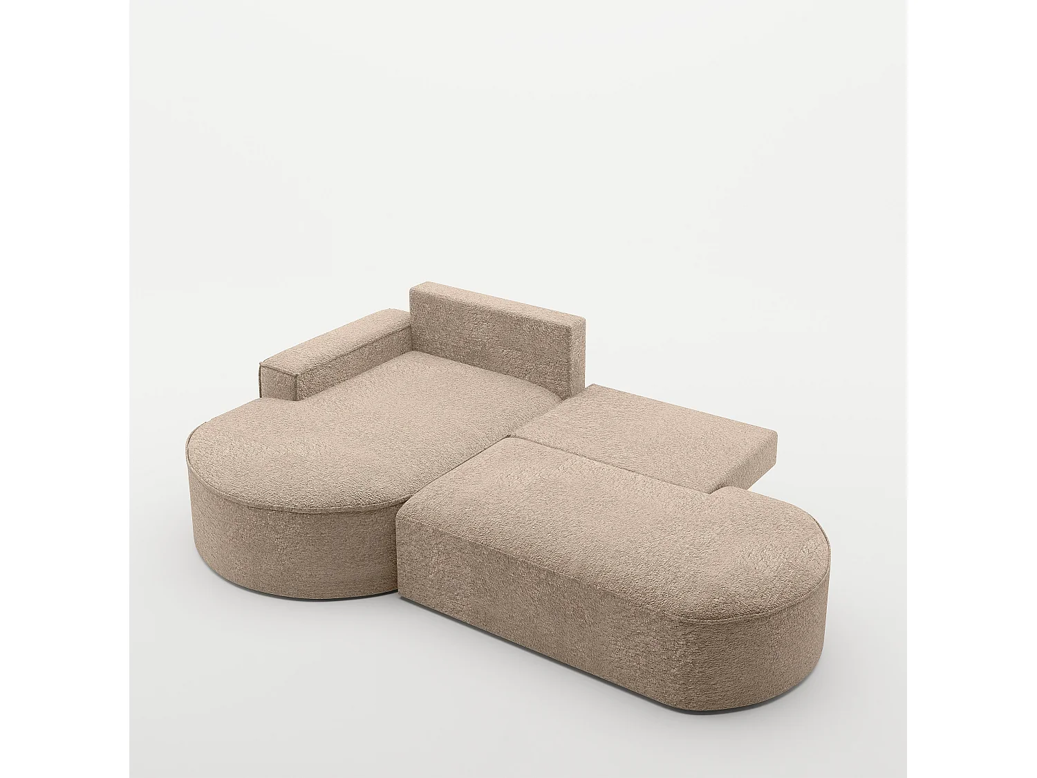 Canapé d'angle Modena Pro - confort et style dans un design moderne tissu Arena Dark Beige Left