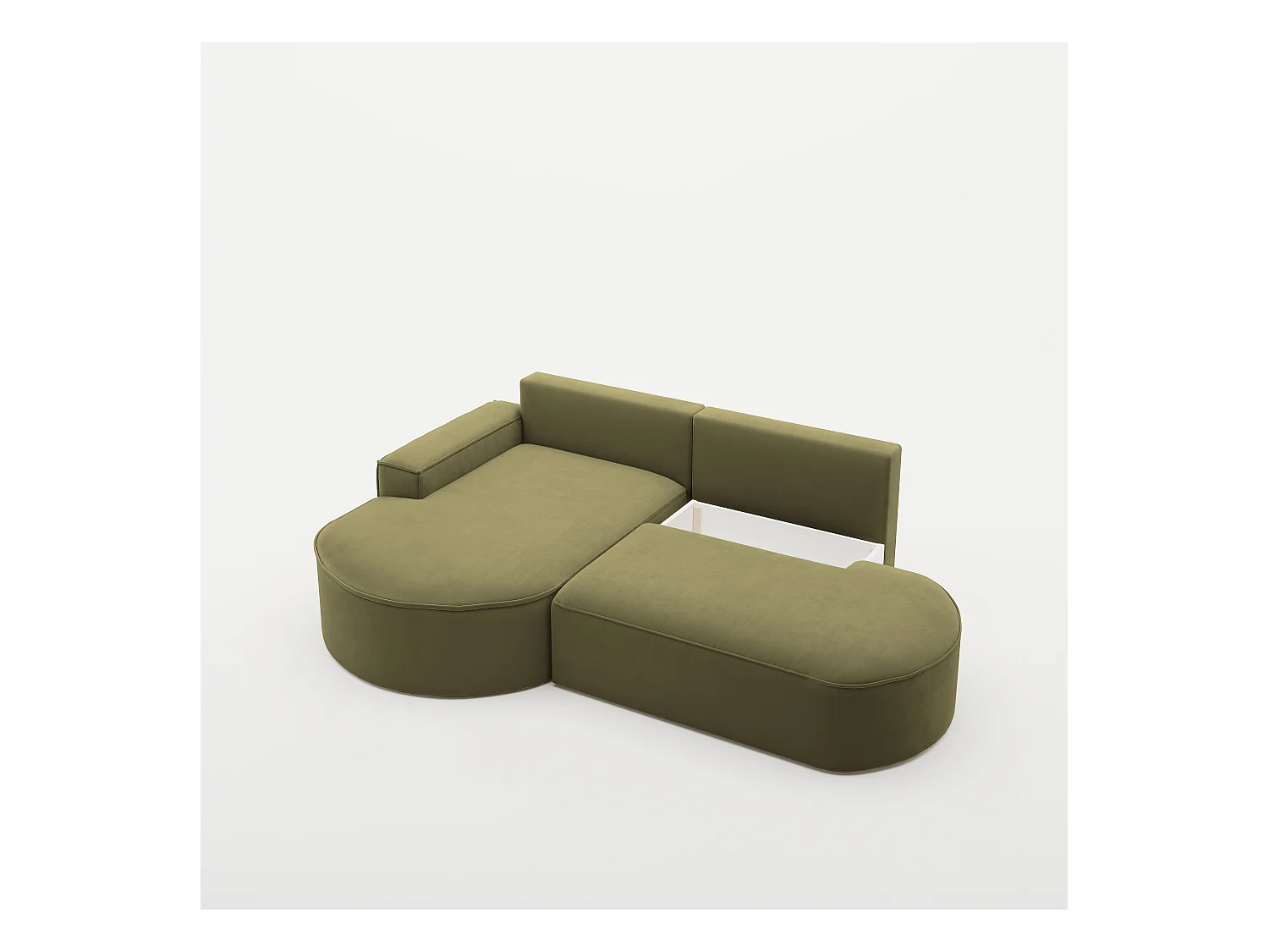 Canapé d'angle Modena Pro - confort et style dans un design moderne en tissu Salvador Olive Left