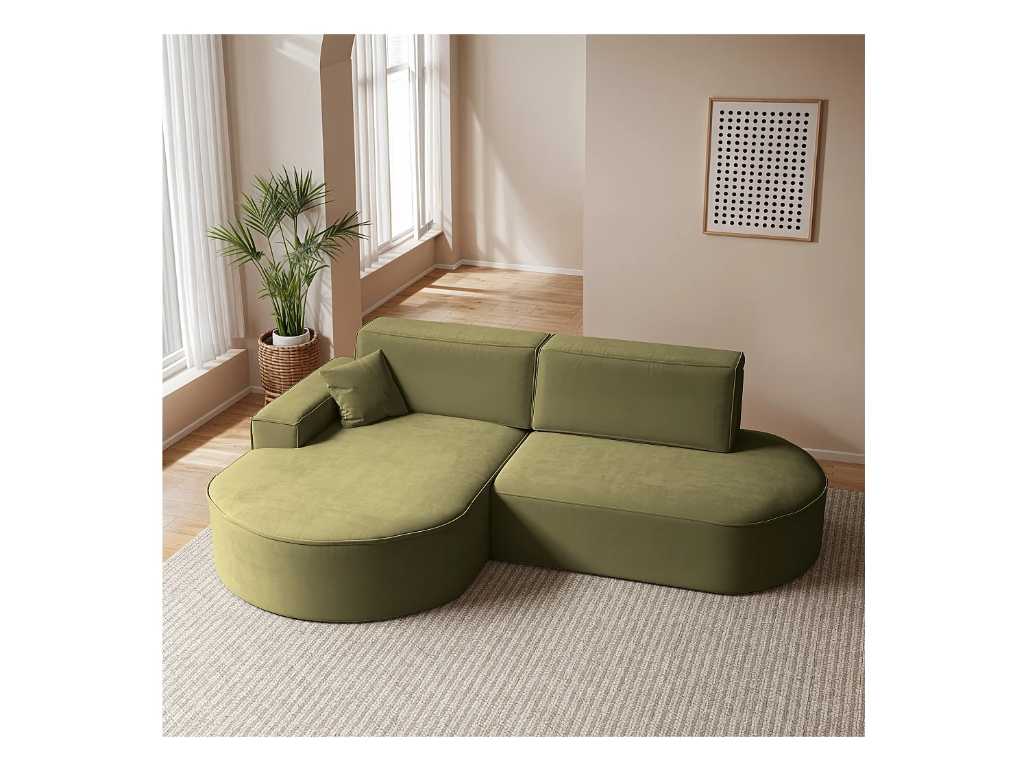 Ecksofa Modena Pro - Komfort und Stil in modernem Design stoff Salvador Olive Links