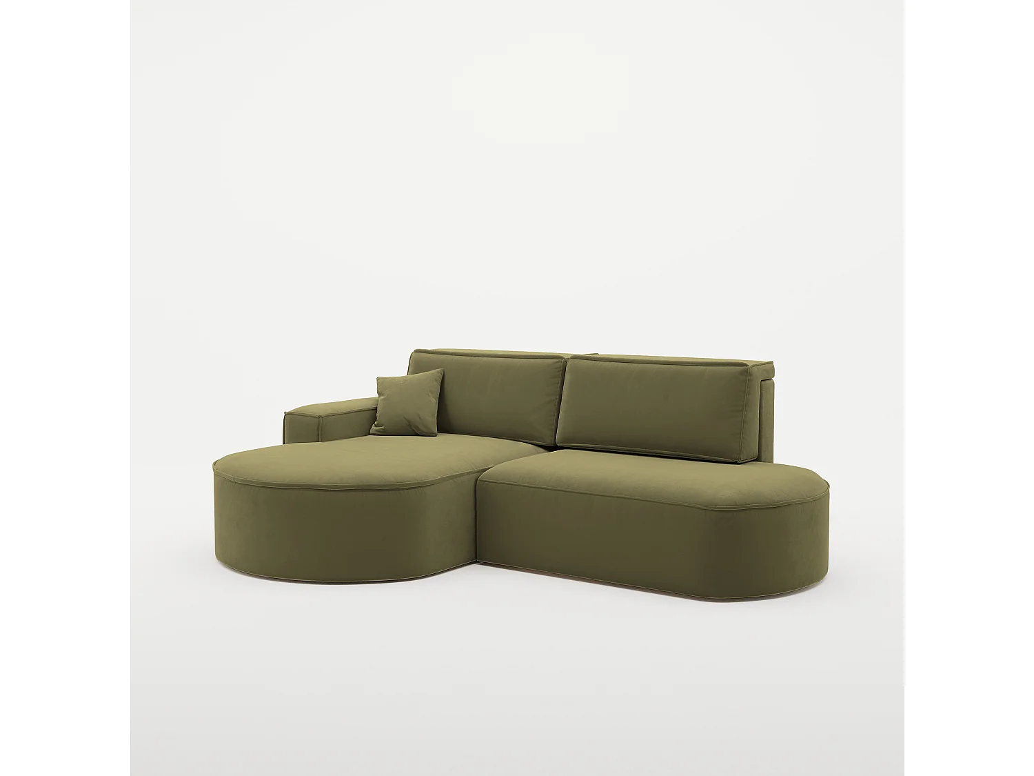 Canapé d'angle Modena Pro - confort et style dans un design moderne en tissu Salvador Olive Left