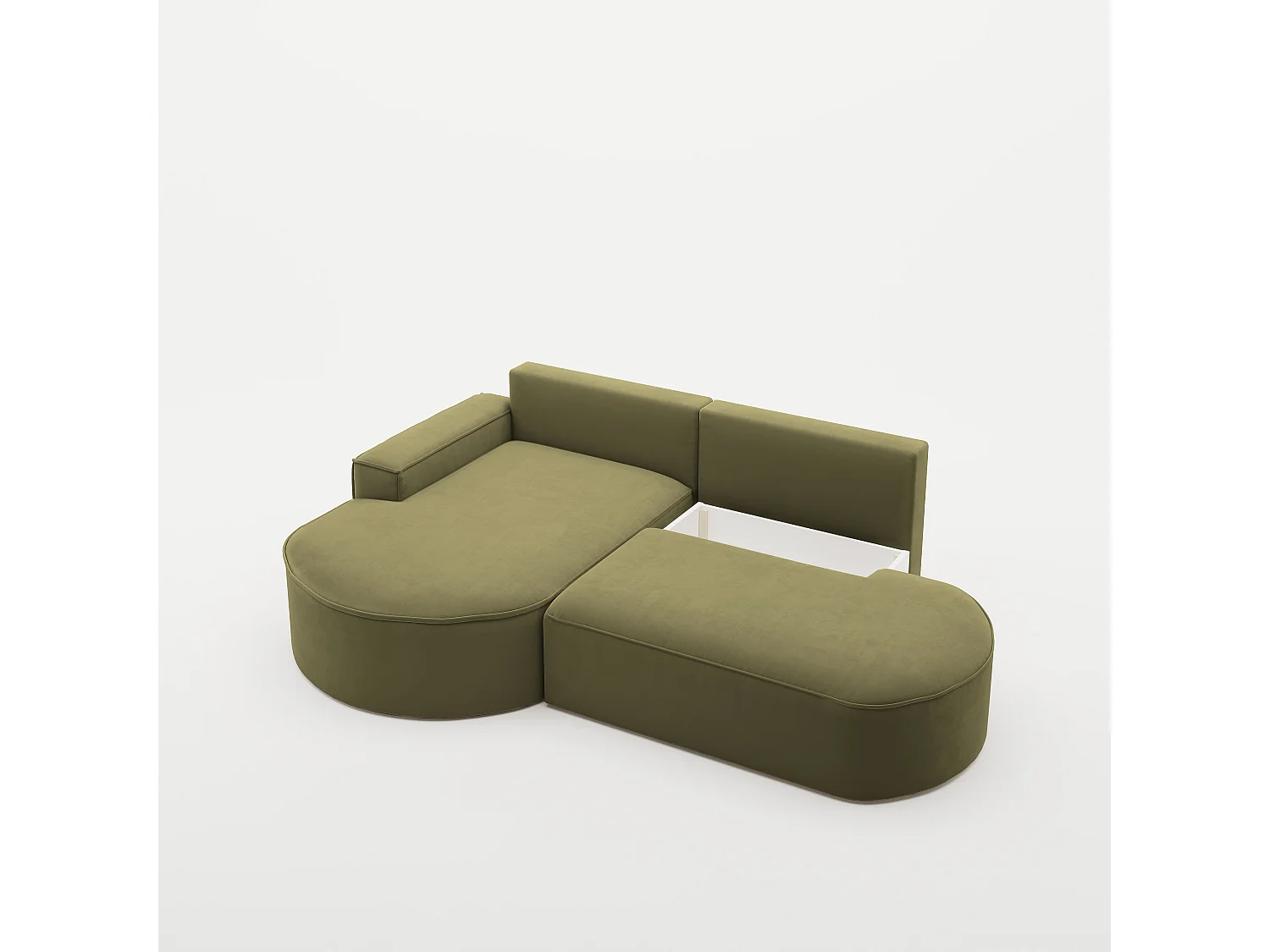 Canapé d'angle Modena Pro - confort et style dans un design moderne en tissu Salvador Olive Left