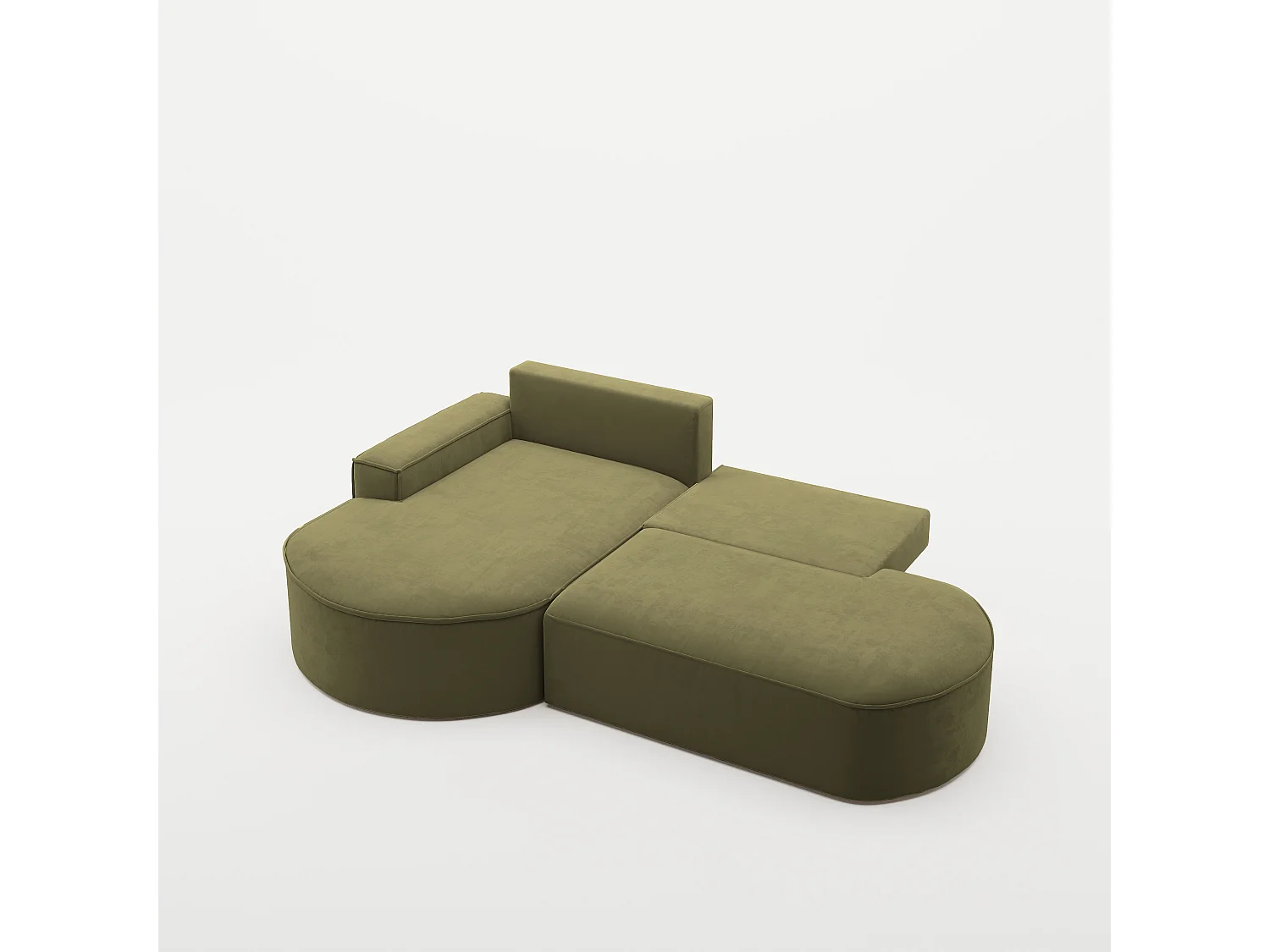 Canapé d'angle Modena Pro - confort et style dans un design moderne en tissu Salvador Olive Left