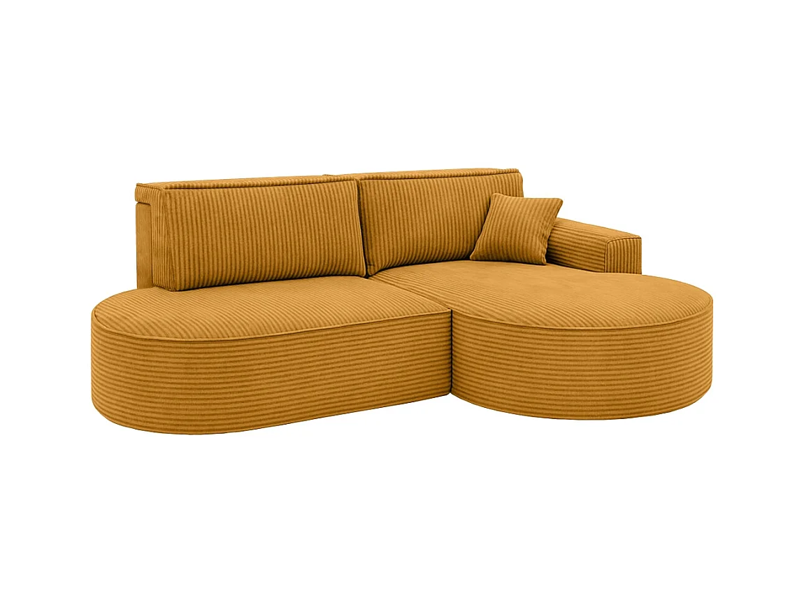 Ecksofa Modena Pro - Komfort und Stil in modernem Design stoff Poso Senffarbe Rechts