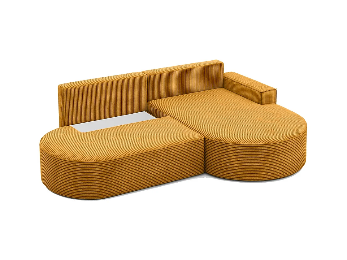 Ecksofa Modena Pro - Komfort und Stil in modernem Design stoff Poso Senffarbe Rechts