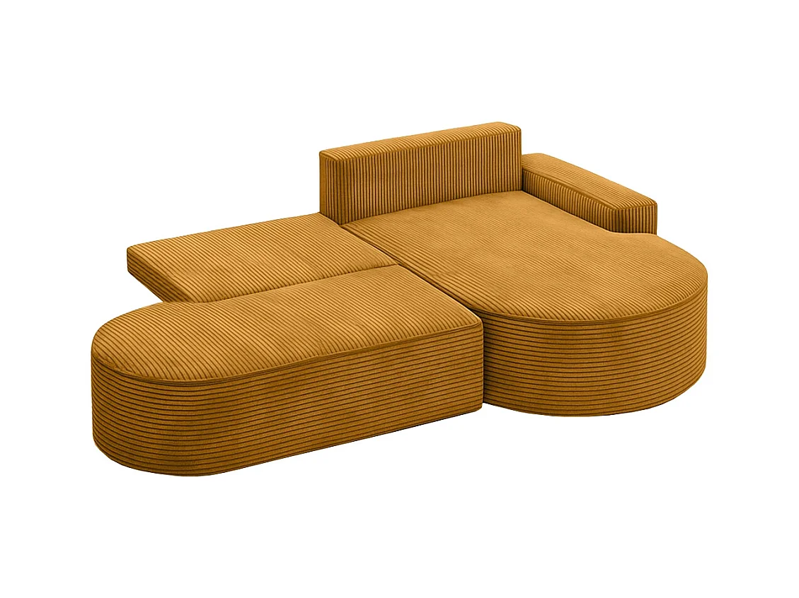Ecksofa Modena Pro - Komfort und Stil in modernem Design stoff Poso Senffarbe Rechts