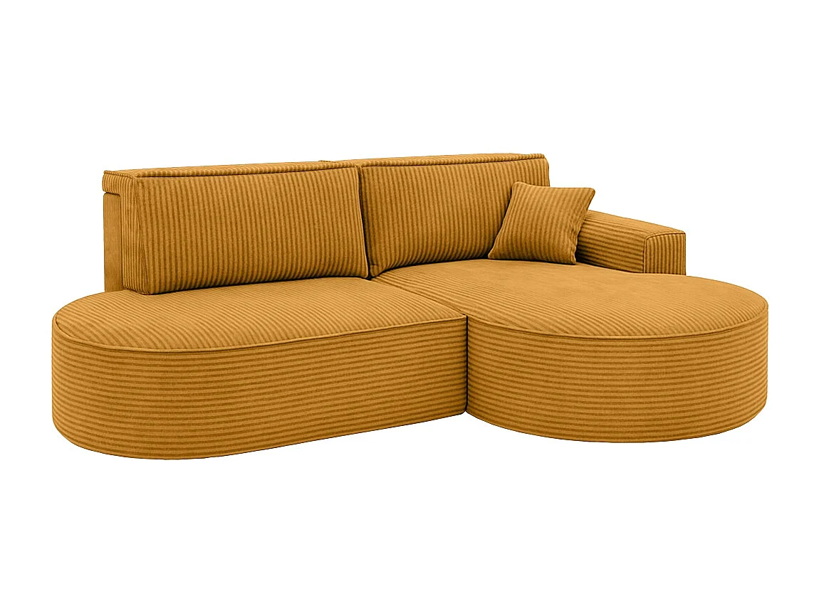 Canapé d'angle Modena Pro - Confort et style dans un design moderne tissu Poso couleur moutarde Droite
