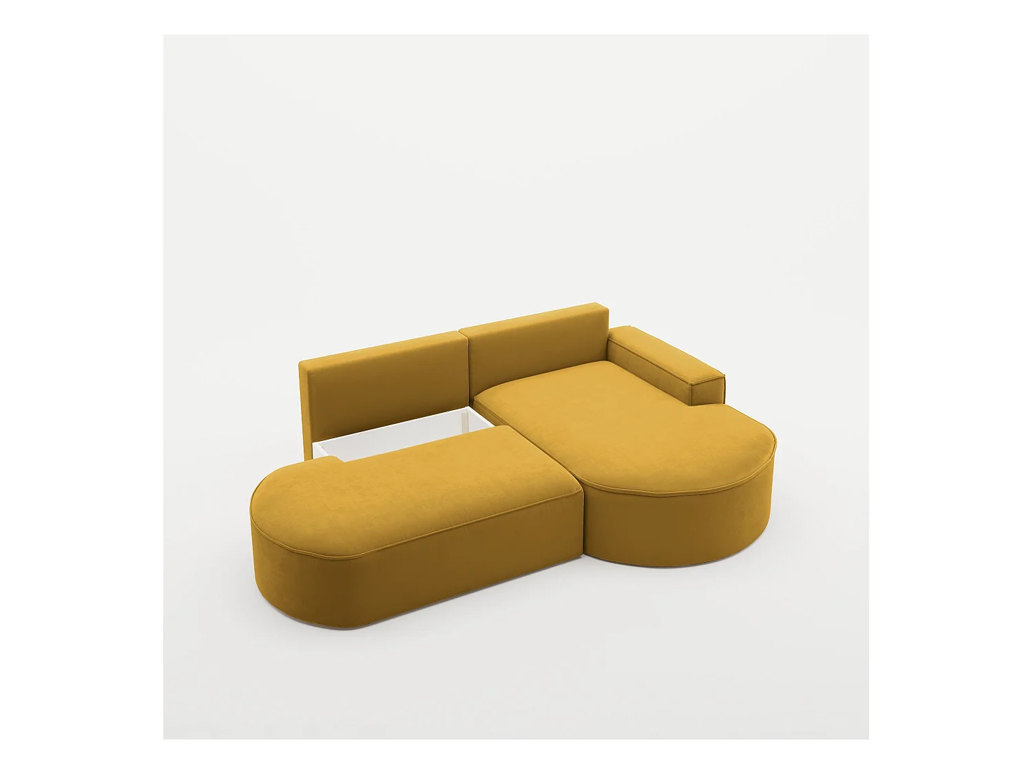 Canapé d'angle Modena Pro - Confort et style dans un tissu au design moderne Salvador Jaune Droite