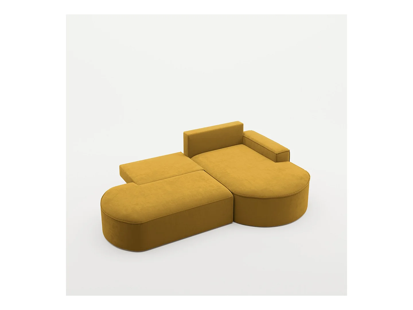 Canapé d'angle Modena Pro - Confort et style dans un tissu au design moderne Salvador Jaune Droite