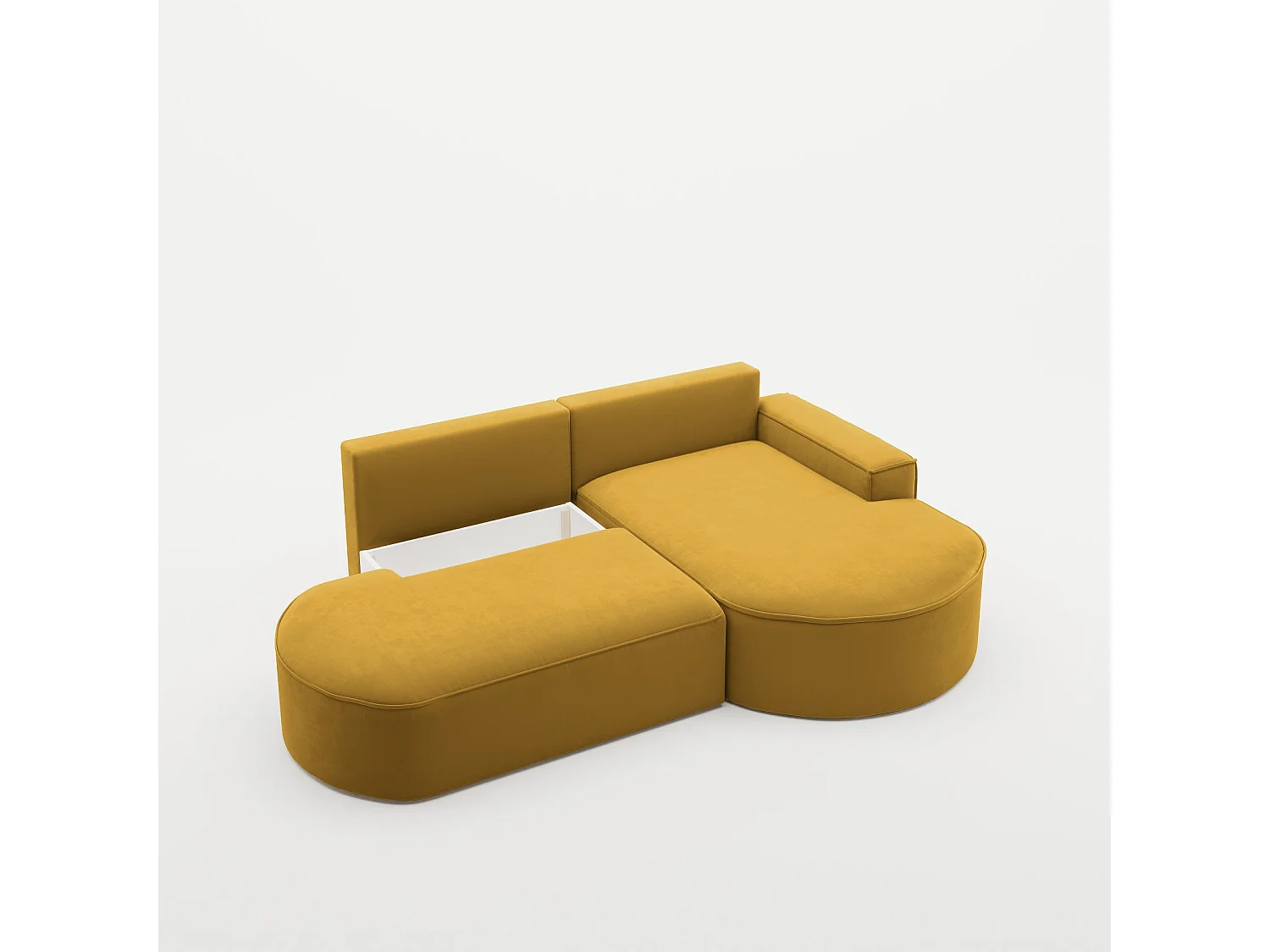 Canapé d'angle Modena Pro - Confort et style dans un tissu au design moderne Salvador Jaune Droite
