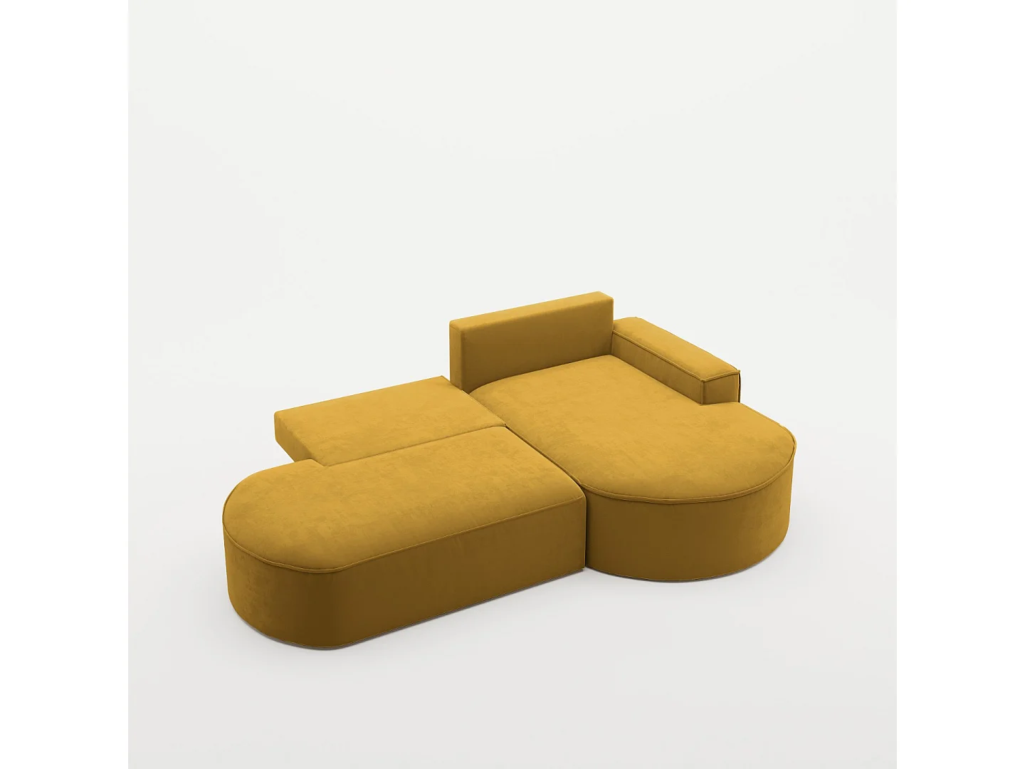 Canapé d'angle Modena Pro - Confort et style dans un tissu au design moderne Salvador Jaune Droite