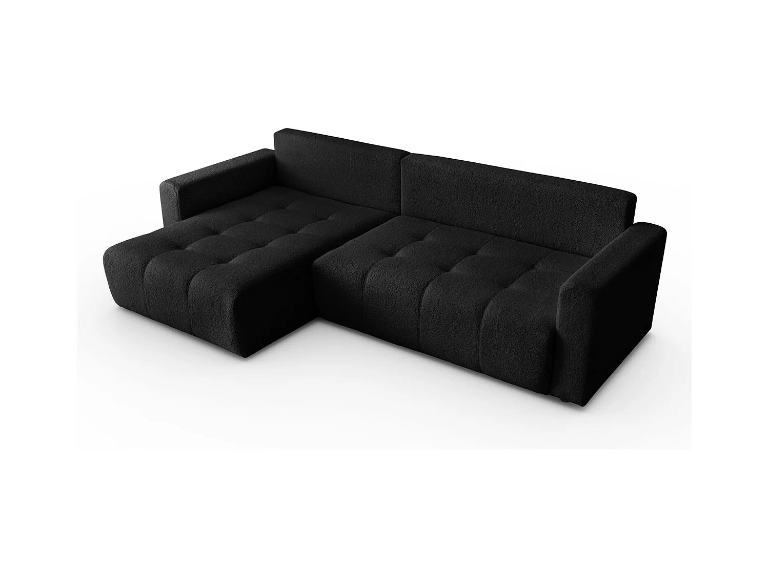Canapé d'angle VIENNA - style, confort et fonctionnalité Noir Gauche
