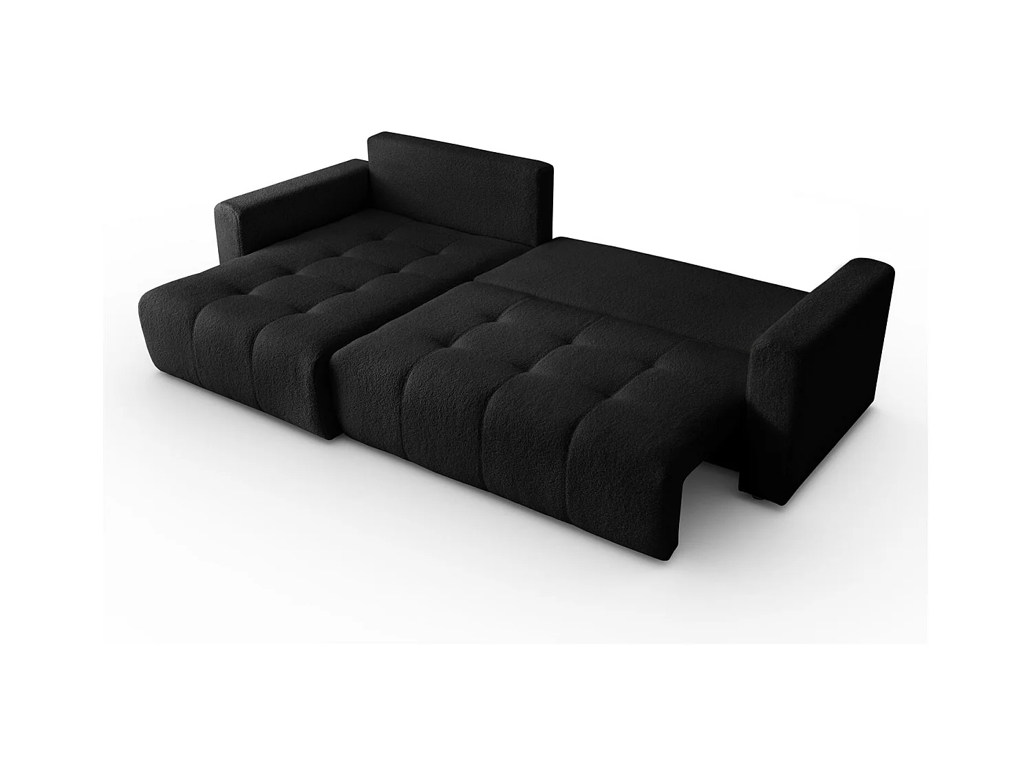 Canapé d'angle VIENNA - style, confort et fonctionnalité Noir Gauche