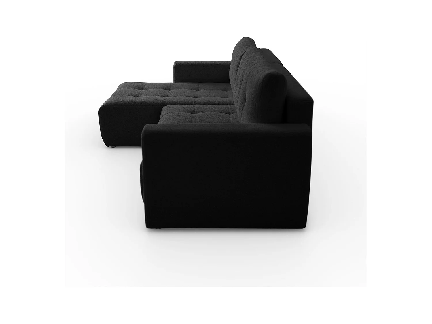 Canapé d'angle VIENNA - style, confort et fonctionnalité Noir Gauche