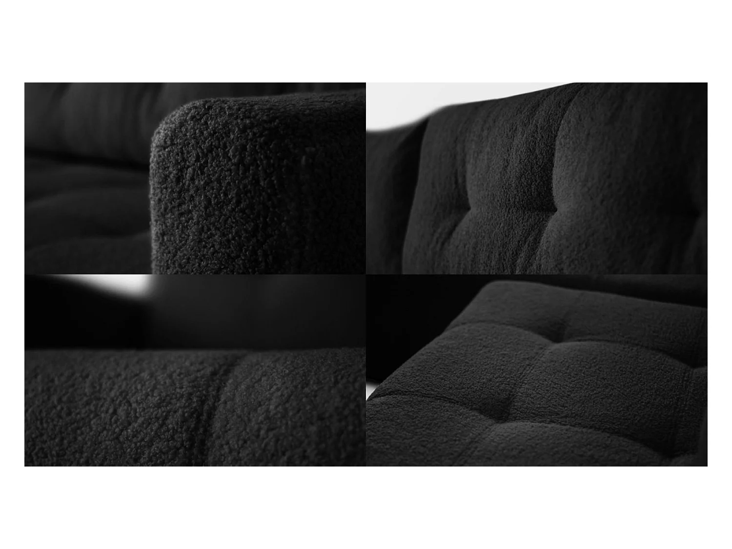 Canapé d'angle VIENNA - style, confort et fonctionnalité Noir Gauche