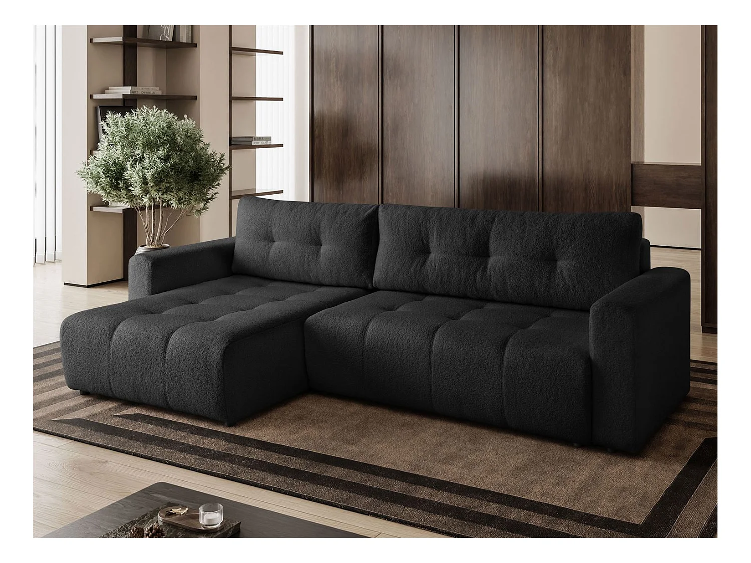 Ecksofa VIENNA - Stil, Komfort und Funktionalität Schwarz Links