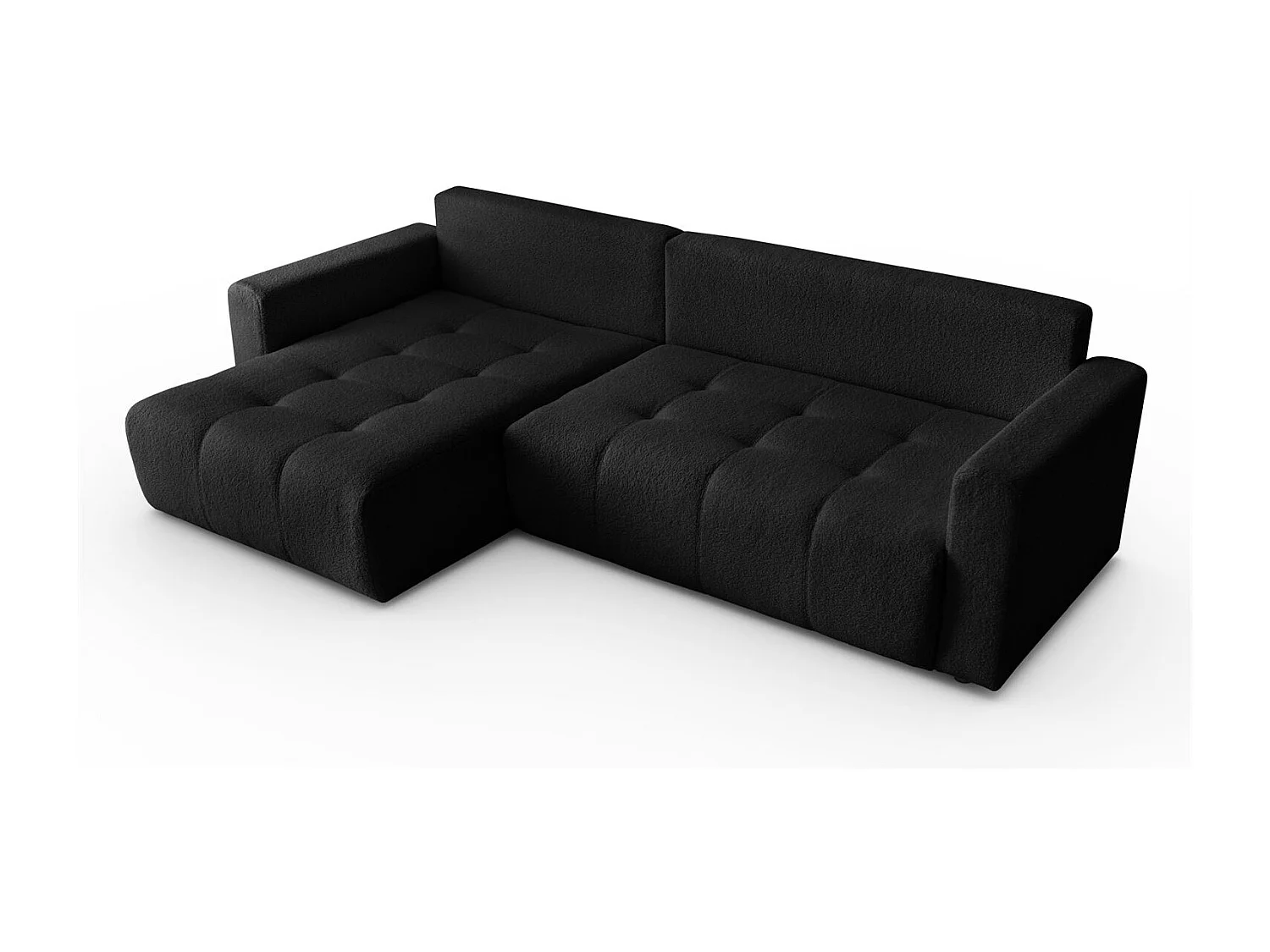 Canapé d'angle VIENNA - style, confort et fonctionnalité Noir Gauche