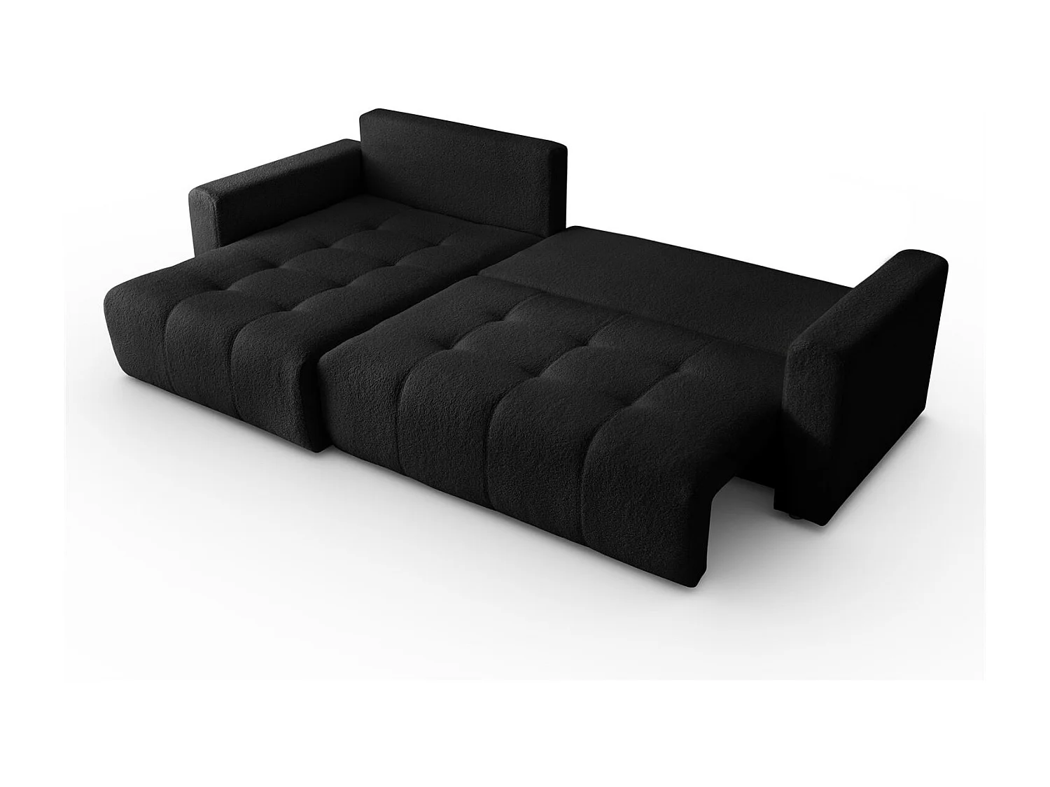 Canapé d'angle VIENNA - style, confort et fonctionnalité Noir Gauche