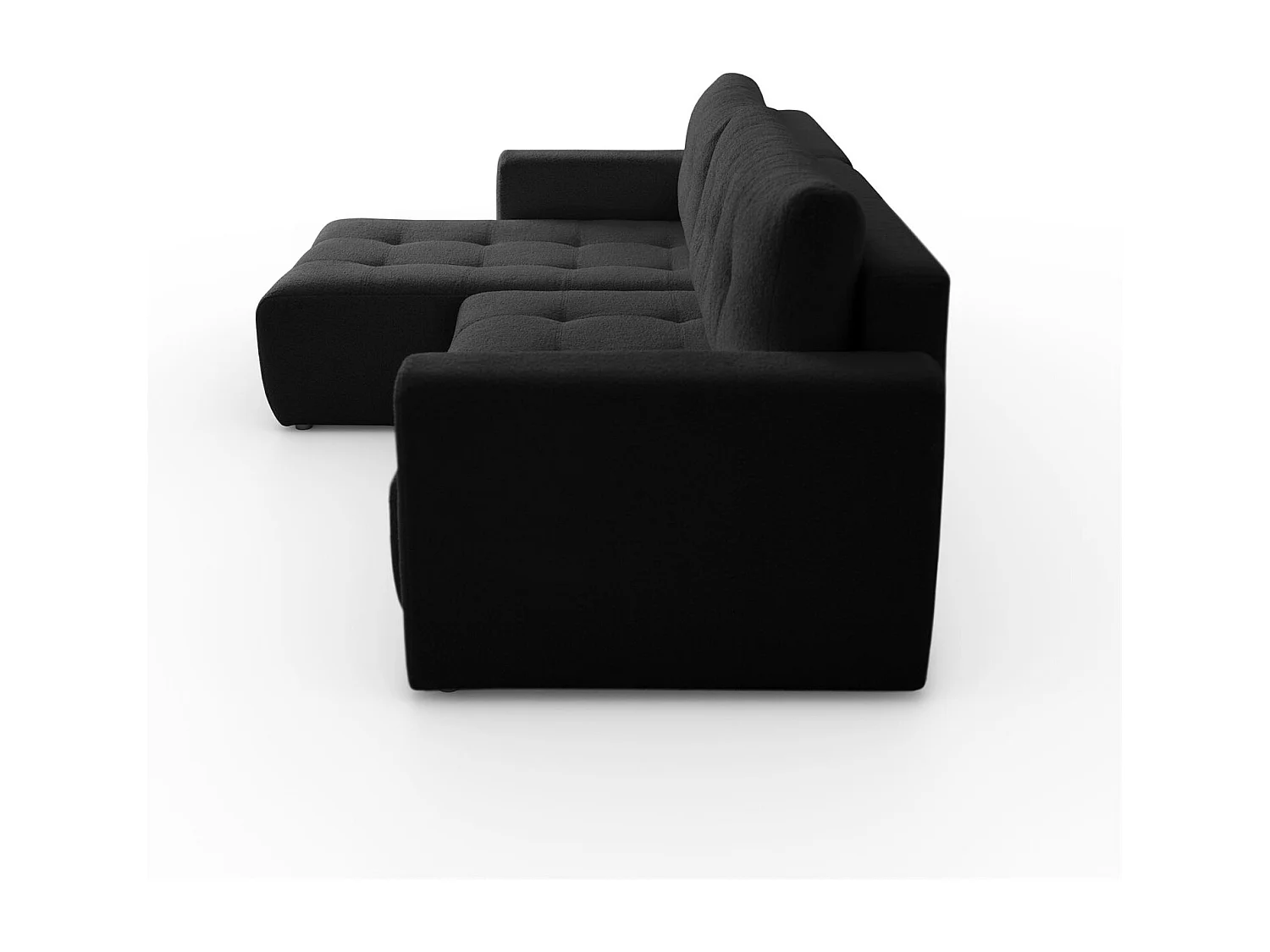 Canapé d'angle VIENNA - style, confort et fonctionnalité Noir Gauche