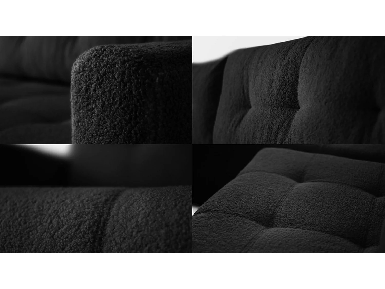 Canapé d'angle VIENNA - style, confort et fonctionnalité Noir Gauche