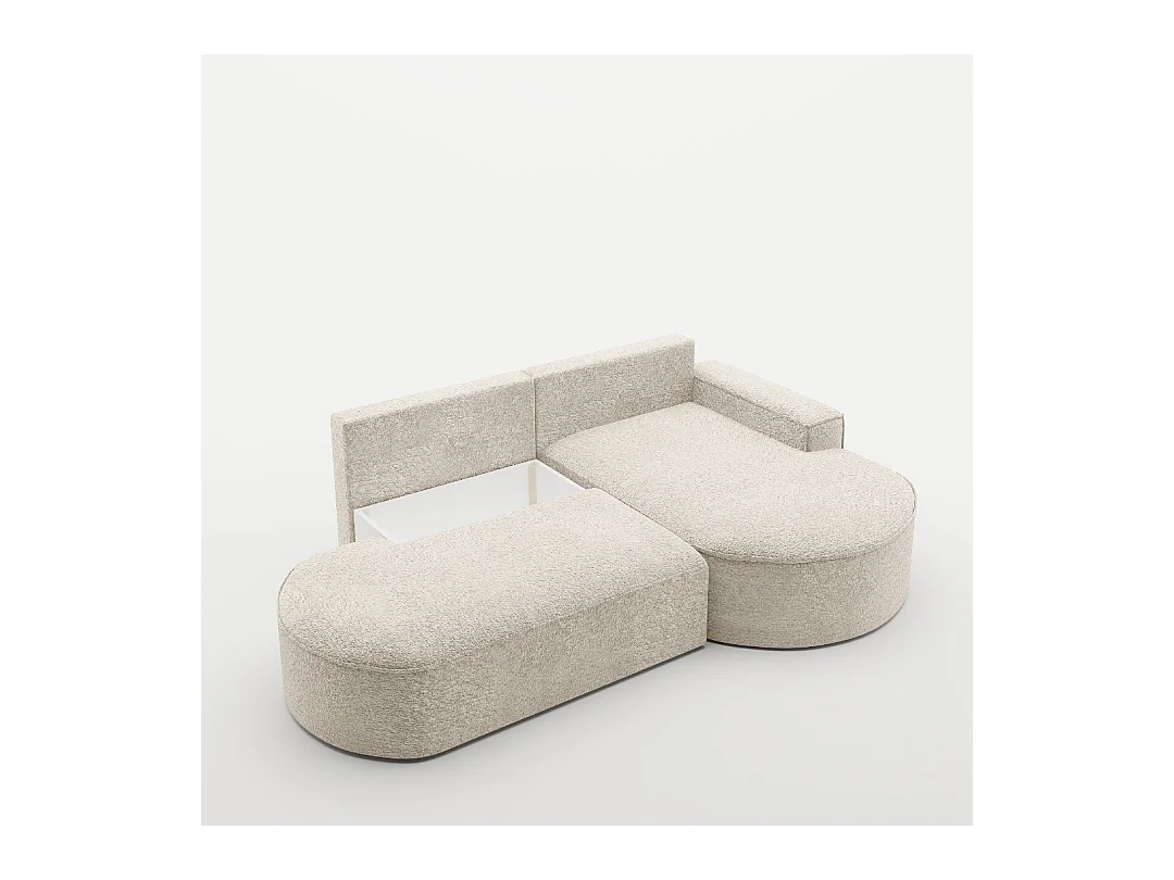 Canapé d'angle Modena Pro - confort et style dans un design moderne tissu Arena Ecru Droite