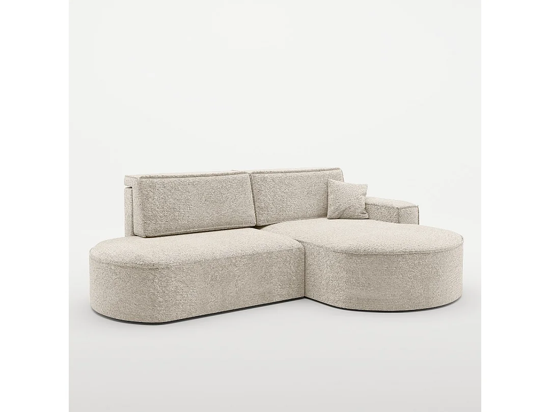 Canapé d'angle Modena Pro - confort et style dans un design moderne tissu Arena Ecru Droite