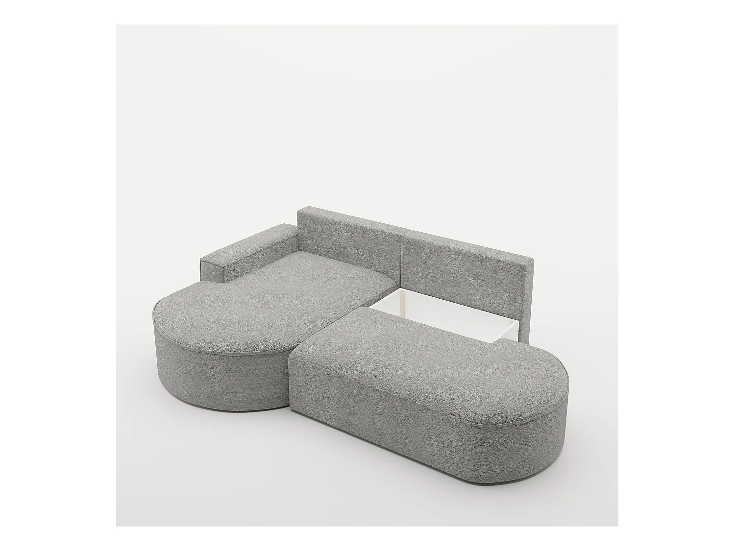 Canapé d'angle Modena Pro - confort et style dans un design moderne tissu Arena Grey Left