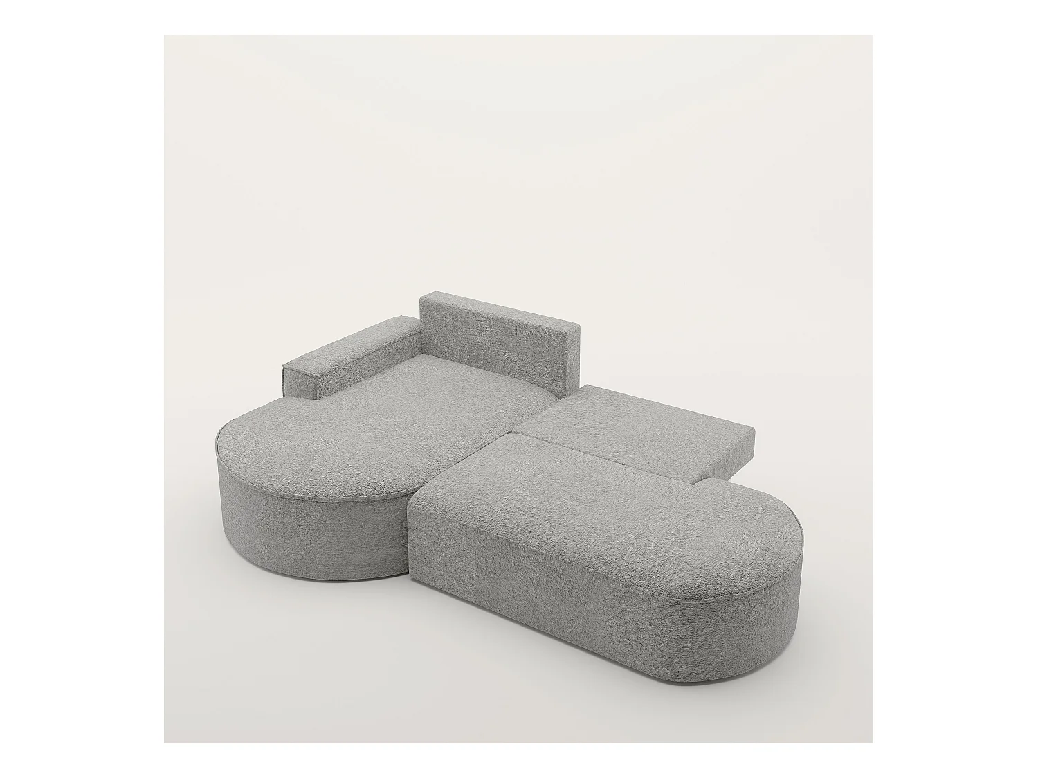 Canapé d'angle Modena Pro - confort et style dans un design moderne tissu Arena Grey Left