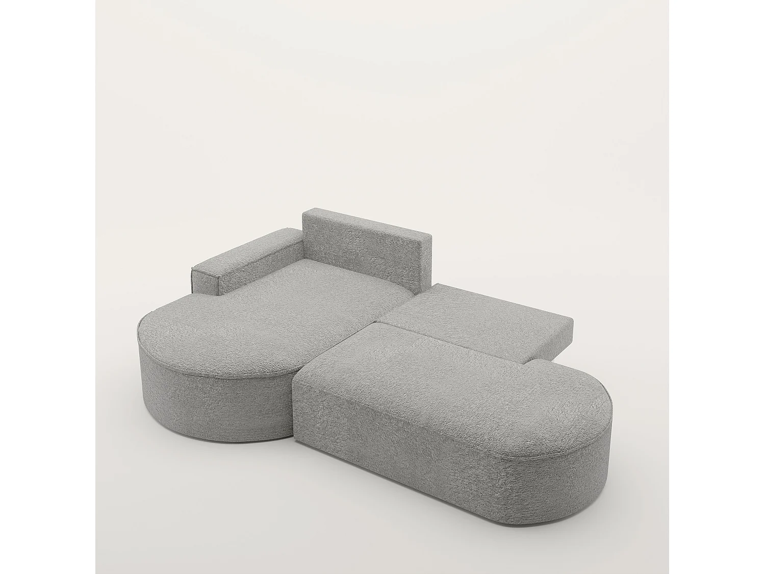 Canapé d'angle Modena Pro - confort et style dans un design moderne tissu Arena Grey Left