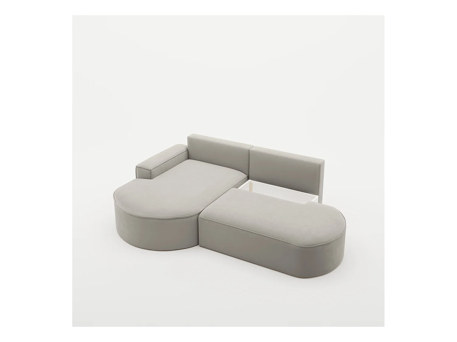 Canapé d'angle Modena Pro - confort et style dans un design moderne tissu Salvador Light Grey Left