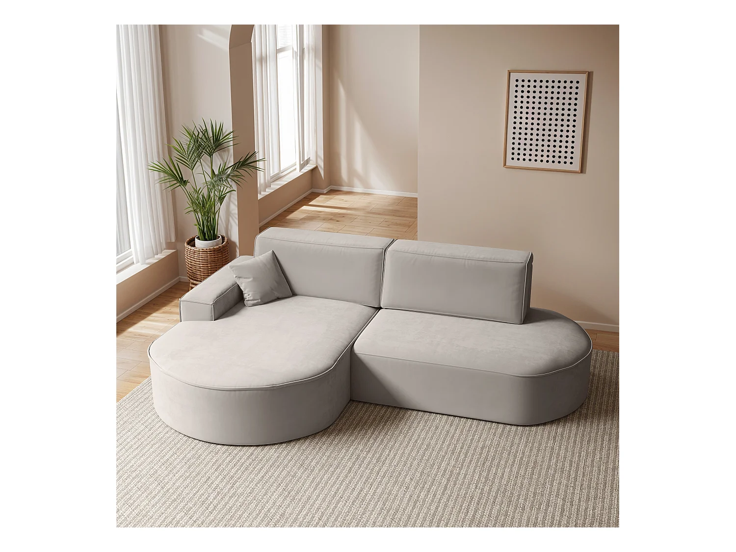 Ecksofa Modena Pro - Komfort und Stil in modernem Design stoff Salvador Hellgrau Links