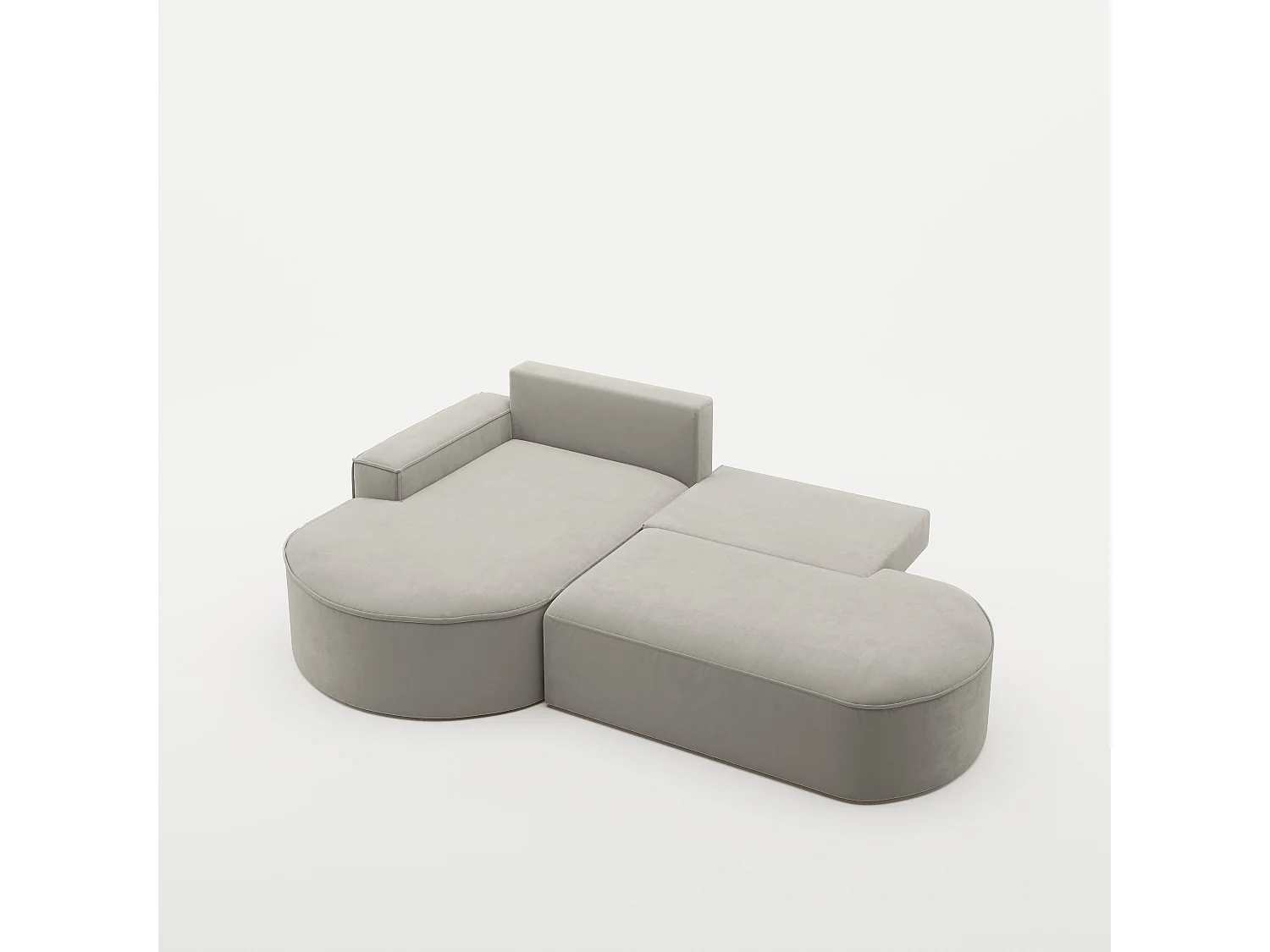 Canapé d'angle Modena Pro - confort et style dans un design moderne tissu Salvador Light Grey Left