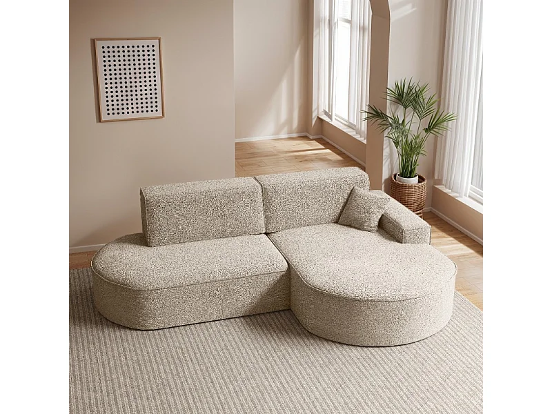 Ecksofa Modena Pro - Komfort und Stil in modernem Design stoff Arena Beige Rechts