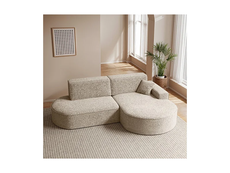 Canapé d'angle Modena Pro - confort et style dans un design moderne tissu Arena Beige Droite