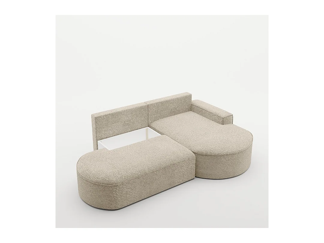 Canapé d'angle Modena Pro - confort et style dans un design moderne tissu Arena Beige Droite