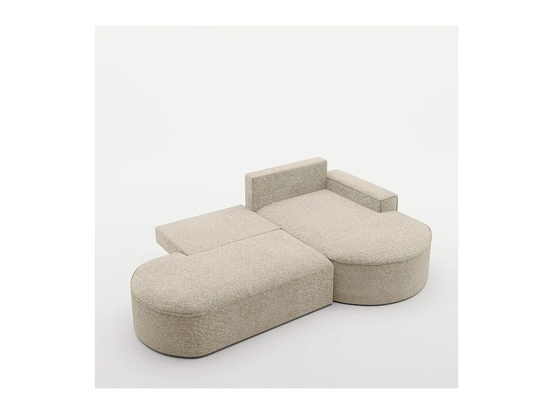 Canapé d'angle Modena Pro - confort et style dans un design moderne tissu Arena Beige Droite