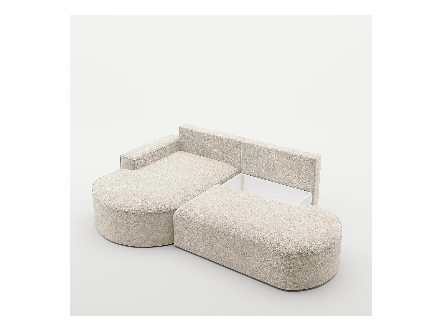 Canapé d'angle Modena Pro - confort et style dans un design moderne tissu Arena Ecru Gauche