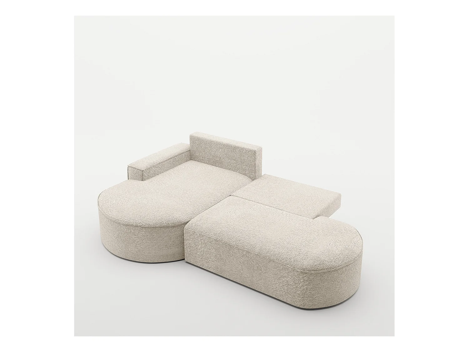 Canapé d'angle Modena Pro - confort et style dans un design moderne tissu Arena Ecru Gauche