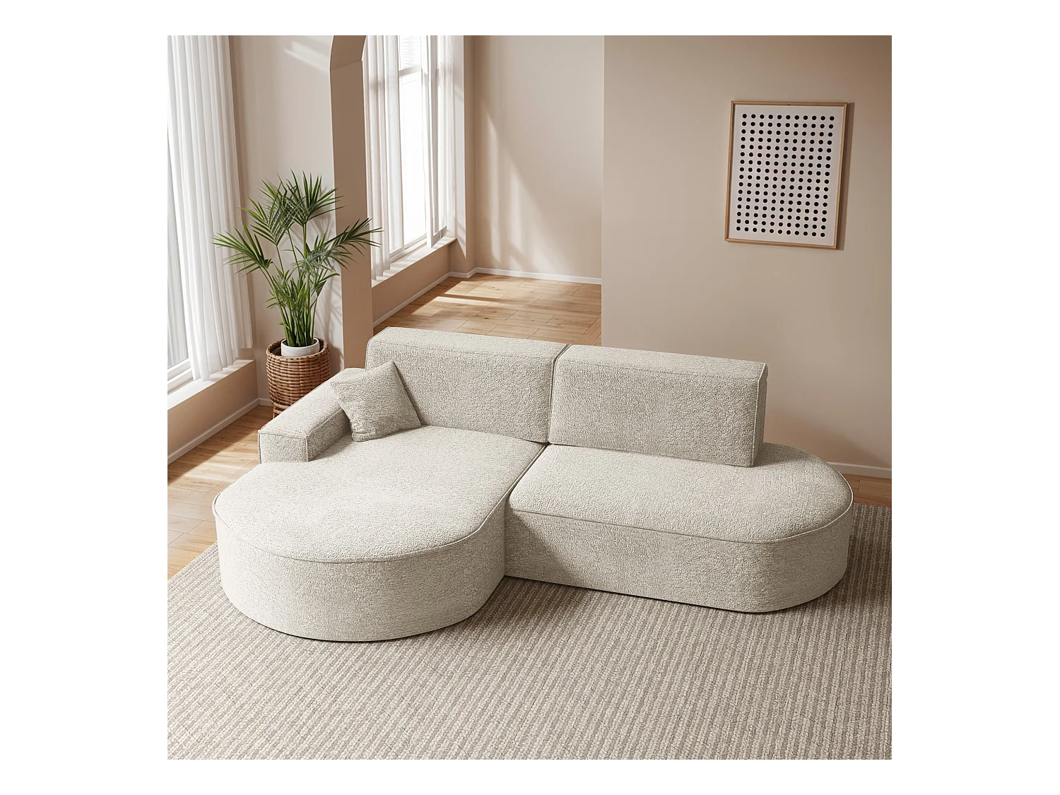 Ecksofa Modena Pro - Komfort und Stil in modernem Design stoff Arena Ecru Links