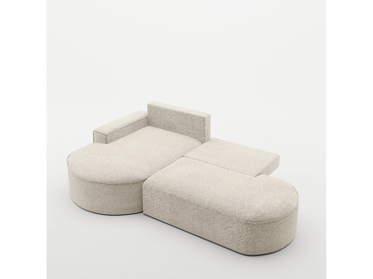 Canapé d'angle Modena Pro - confort et style dans un design moderne tissu Arena Ecru Gauche