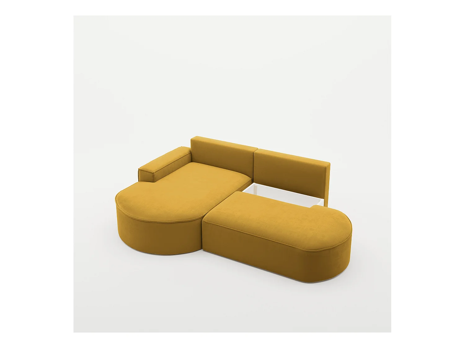 Canapé d'angle Modena Pro - confort et style dans un tissu design moderne Salvador Jaune Gauche