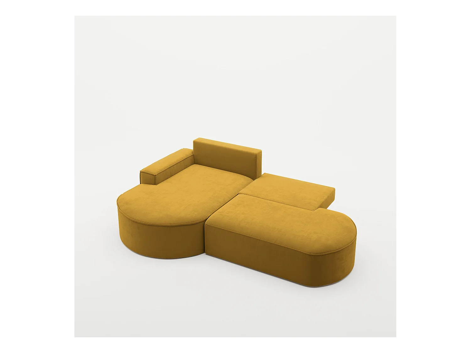 Canapé d'angle Modena Pro - confort et style dans un tissu design moderne Salvador Jaune Gauche