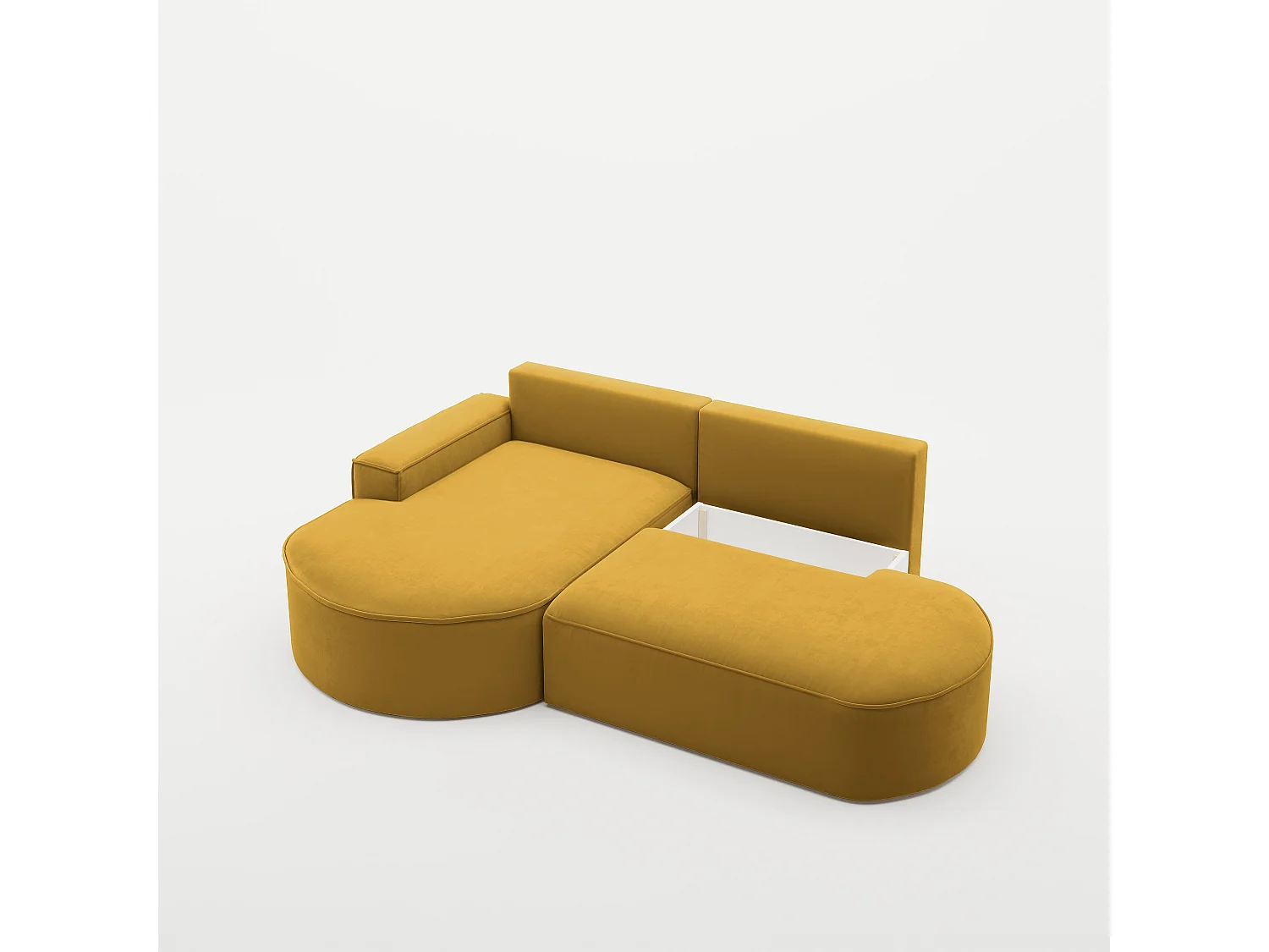 Canapé d'angle Modena Pro - confort et style dans un tissu design moderne Salvador Jaune Gauche