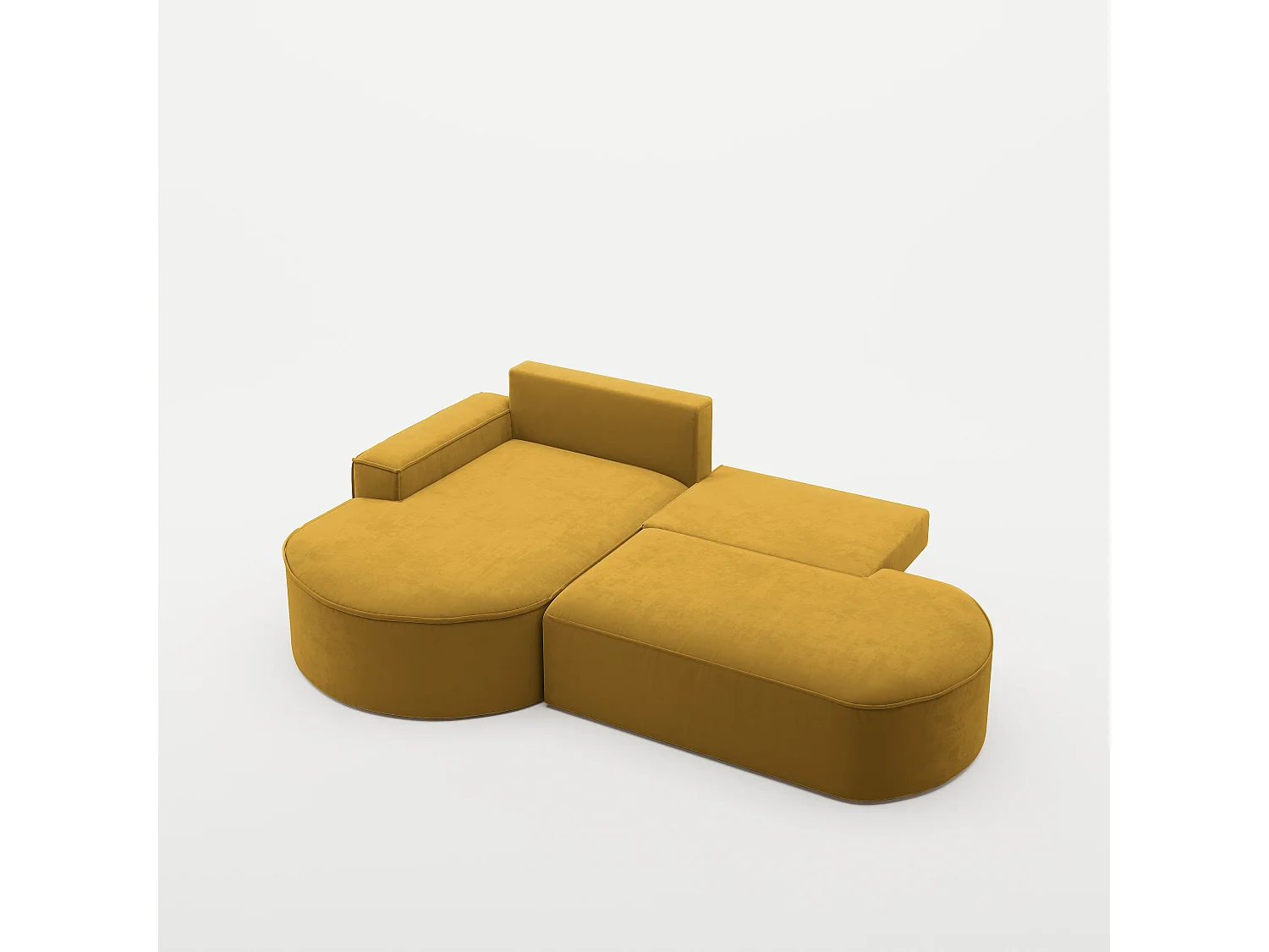Canapé d'angle Modena Pro - confort et style dans un tissu design moderne Salvador Jaune Gauche