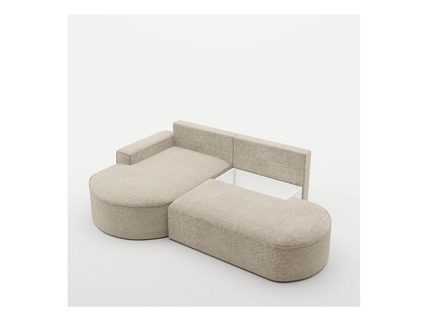 Canapé d'angle Modena Pro - confort et style dans un design moderne tissu Arena Beige Gauche